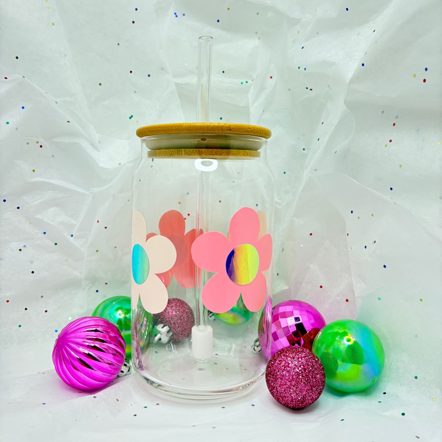 Flowers Glass Cup