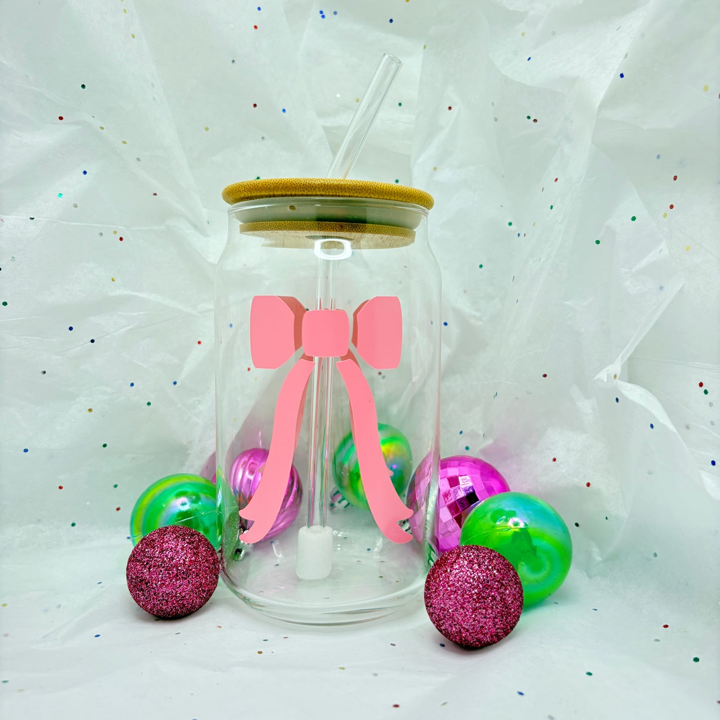 Large Bow Glass Cups