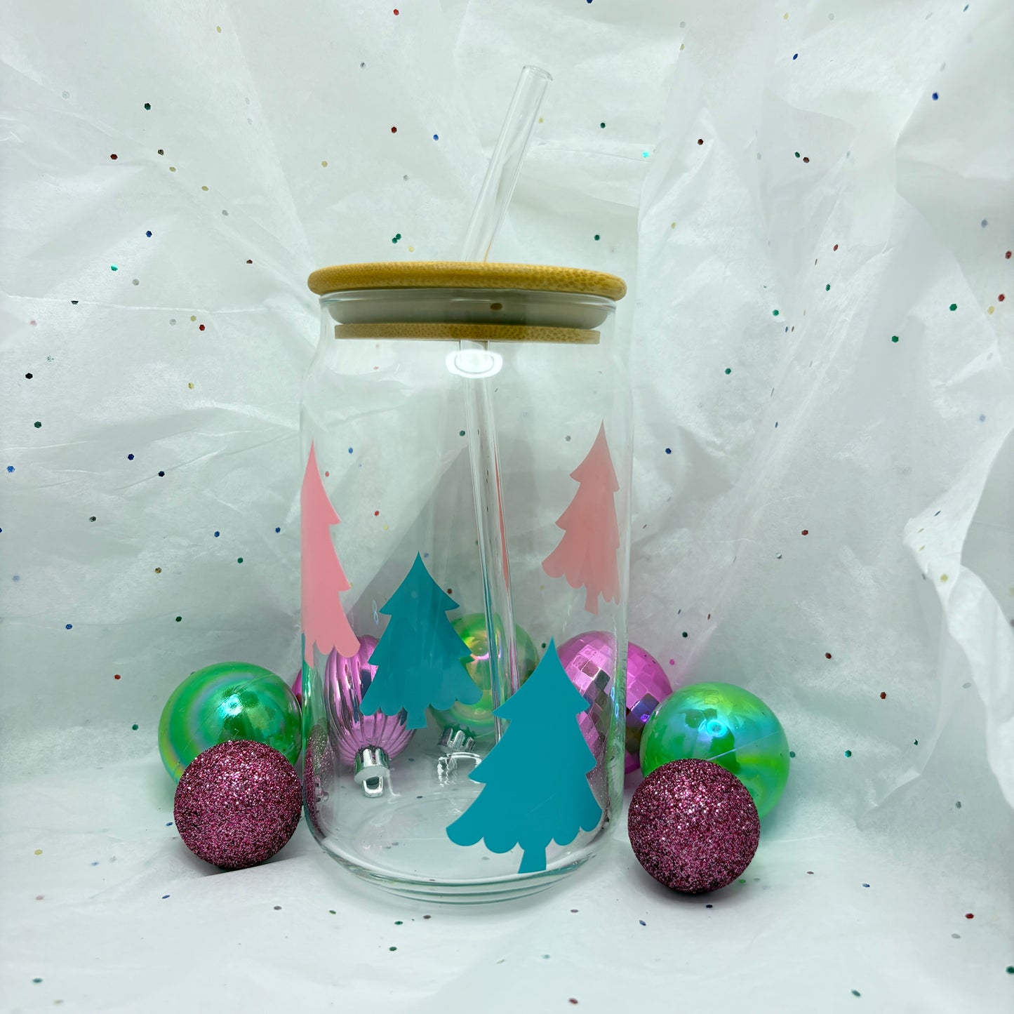 Christmas Trees Glass Cups