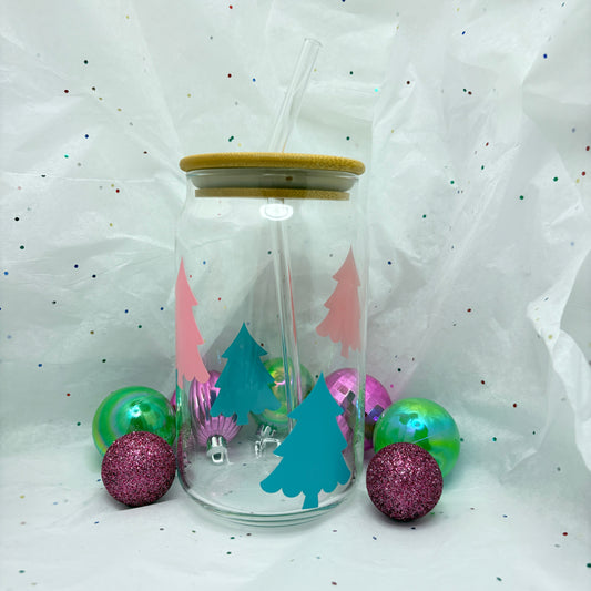 Christmas Trees Glass Cups